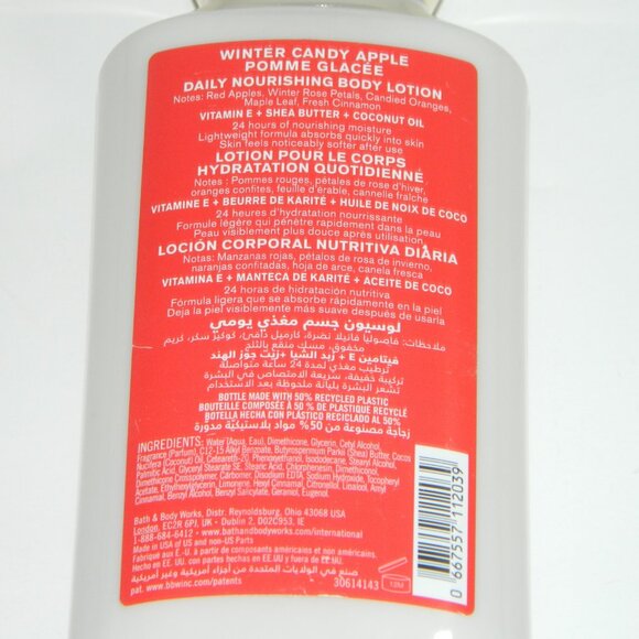2 for/$25 Bath & Body Works Winter Candy Apple Daily Body Lotion 8 fl oz - Picture 3 of 4